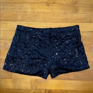 Black sequin shorts